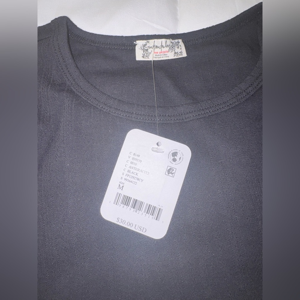Intimately by Free People Black Baby Tee NWT - Picture 4 of 4